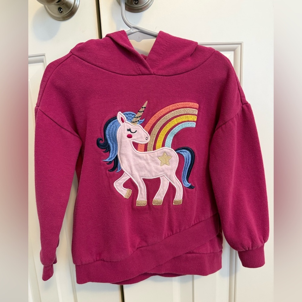 Kids Headquarters Toddler Girl Unicorn and Rainbow Hoodie Size 4